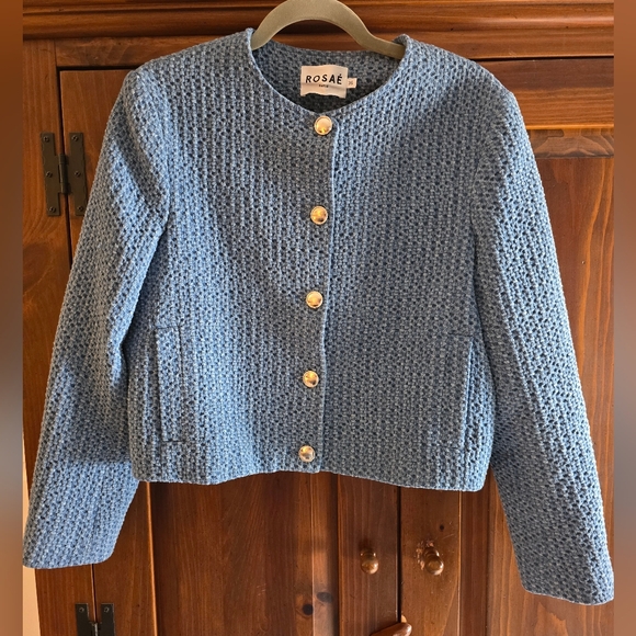 Rosaé Paris Blue Textured Women's Jacket Blazer - Picture 2 of 6